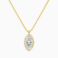 Product Video for Marquise Halo Lab Grown Diamond Pendant Necklace In 14K Yellow Gold