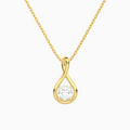 Lab Grown Diamond Cushion Solitaire Twist Pendant Necklace