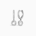 Round Luxe Drop Huggie Hoop Earrings