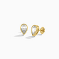 Pear Bezel Solitaire Diamond Stud Earrings