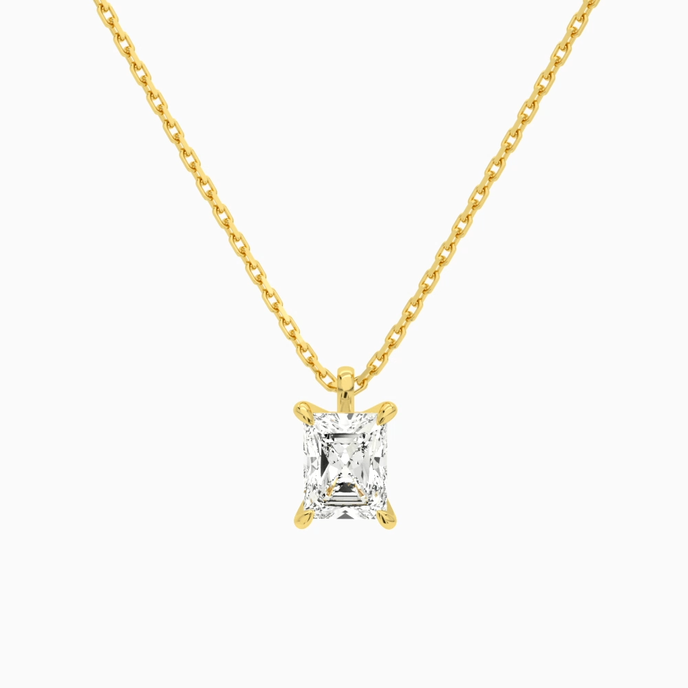 Product Video for Radiant Solitaire Lab Grown Diamond Pendant Necklace In 18K Yellow Gold
