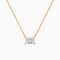 Product Video for Emerald Solitaire Lab Grown Diamond Necklace In 14K Rose Gold