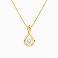Lab Grown Diamond Round Solitaire Twist Pendant Necklace