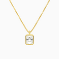 Product Video for Bezel Solitaire Radiant Lab Grown Diamond Pendant Necklace In 14K Yellow Gold