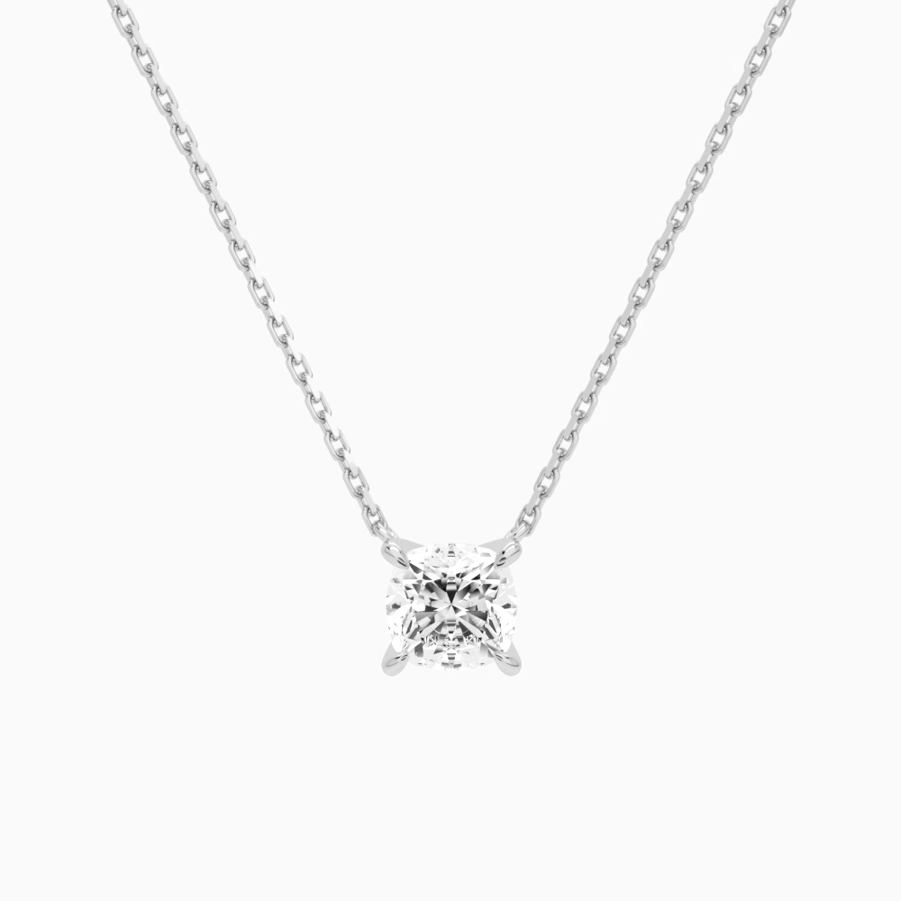 Product Video for Cushion Solitaire Lab Grown Diamond Necklace In Platinum