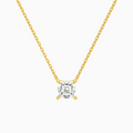 Product Video for Asscher Solitaire Lab Grown Diamond Necklace In 14K Yellow Gold