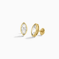 Marquise Bezel Solitaire Diamond Stud Earrings