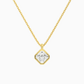Product Video for Bezel Solitaire Asscher Lab Grown Diamond Pendant Necklace In 14K Yellow Gold