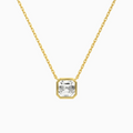 Product Video for Bezel Solitaire Asscher Lab Grown Diamond Necklace In 18K Yellow Gold