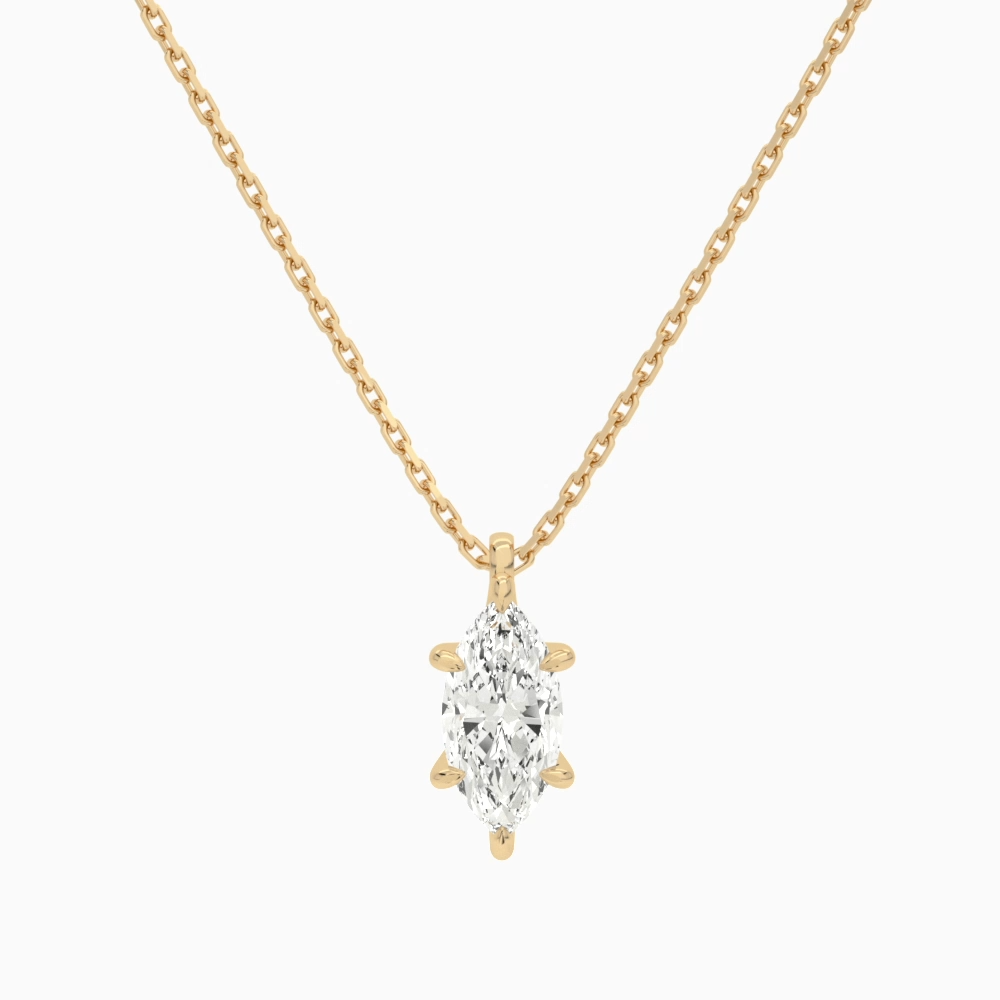 Product Video for Marquise Solitaire Lab Grown Diamond Pendant Necklace In 14K Rose Gold