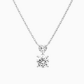 Product Video for Duo Drop Heart and Round Lab Grown Diamond Necklace In 14K White Gold