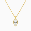 Product Video for Bezel Solitaire Marquise Lab Grown Diamond Pendant Necklace In 14K Yellow Gold