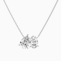 Product Video for Toi Et Moi Pear and Oval Lab Grown Diamond Necklace In 14K White Gold