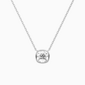 Product Video for Bezel Solitaire Cushion Lab Grown Diamond Necklace In 18K White Gold