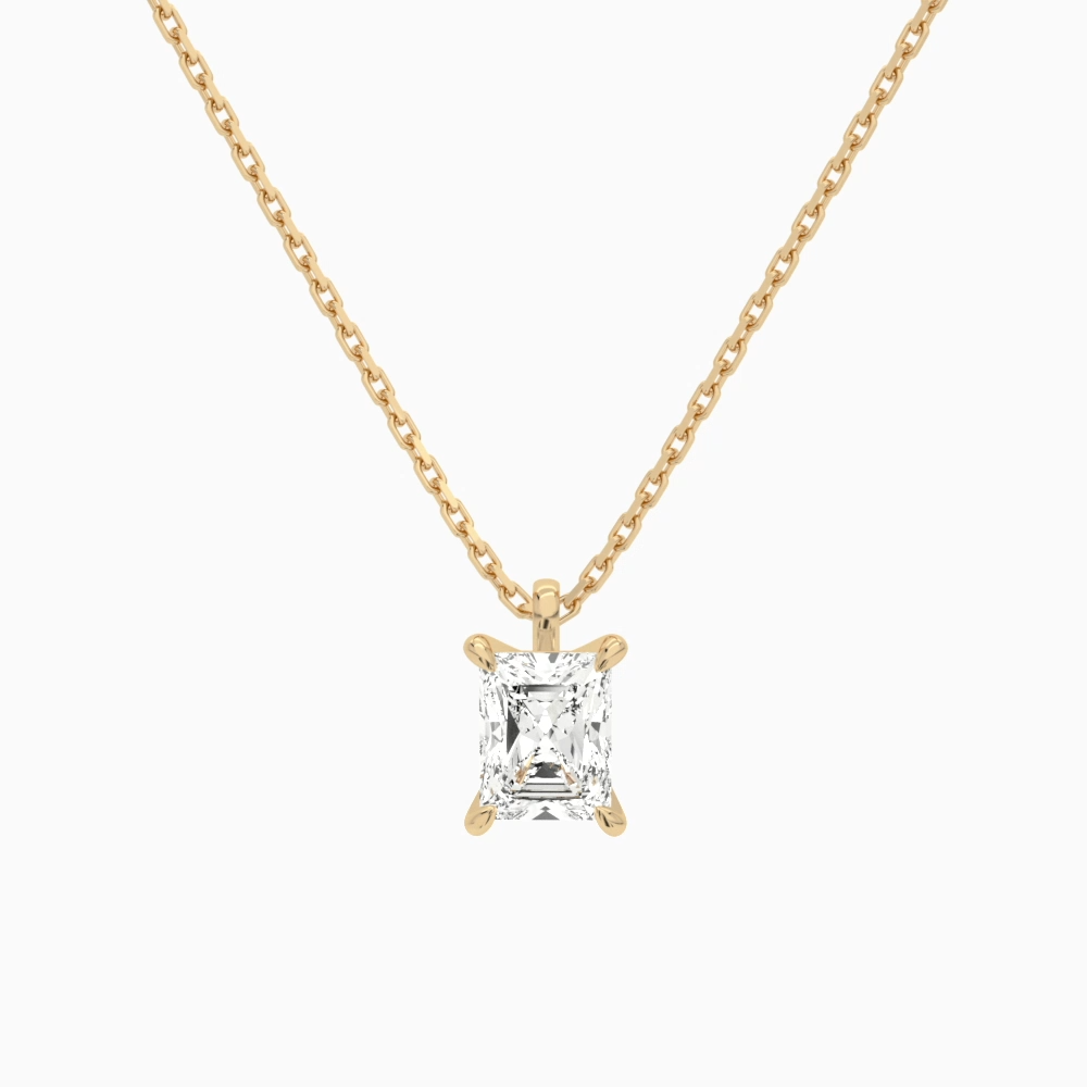 Product Video for Radiant Solitaire Lab Grown Diamond Pendant Necklace In 14K Rose Gold
