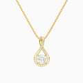 Lab Grown Diamond Cushion Halo Pavé Twist Pendant Necklace