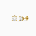 Cushion Solitaire 4-Prong Diamond Stud Earrings