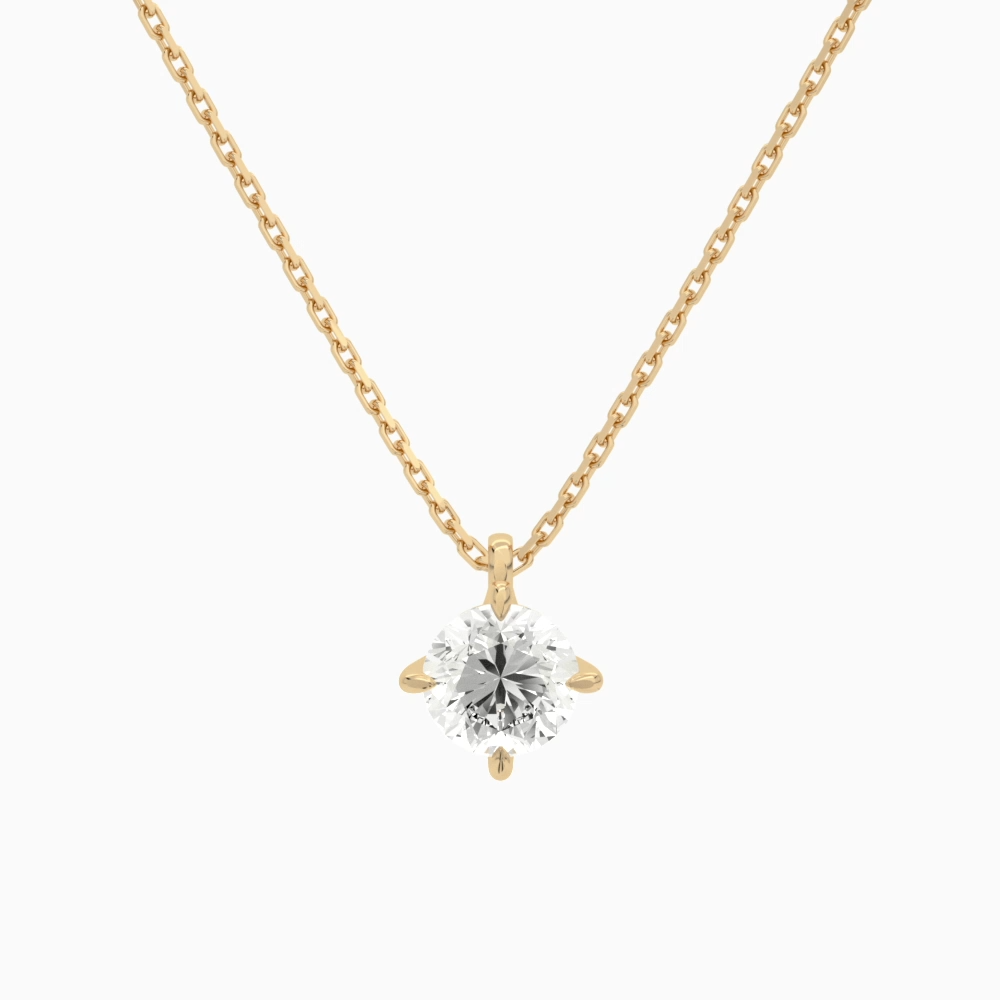 Product Video for Round Solitaire Lab Grown Diamond Pendant Necklace In 14K Rose Gold