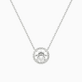 Product Video for Round Halo Lab Grown Diamond Necklace In 14K White Gold