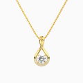 Lab Grown Diamond Round Accented Twist Pendant Necklace