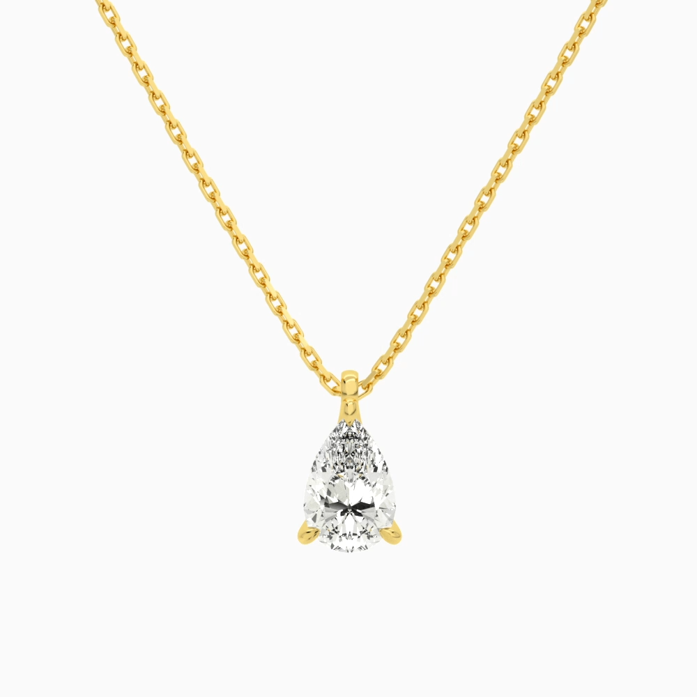 Product Video for Pear Solitaire Lab Grown Diamond Pendant Necklace In 18K Yellow Gold