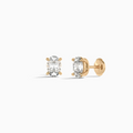 Oval Solitaire 4-Prong Diamond Stud Earrings