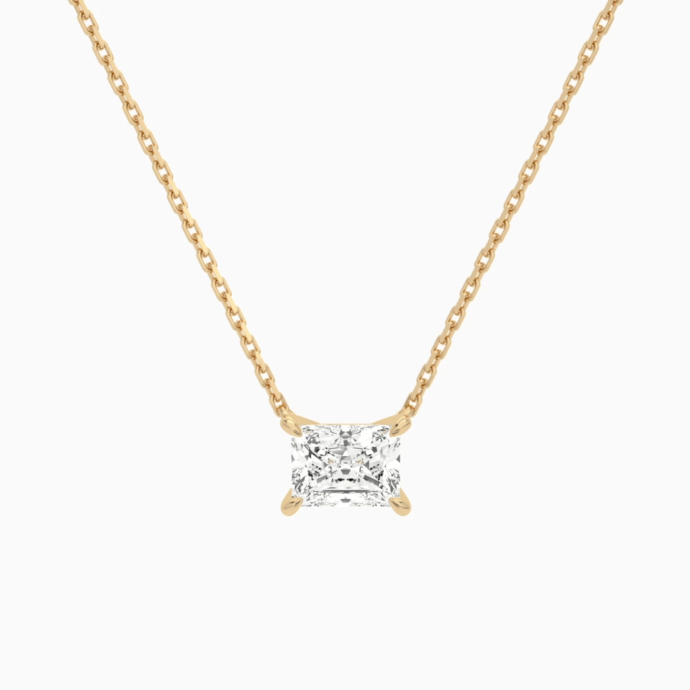 Product Video for Radiant Solitaire Lab Grown Diamond Necklace In 14K Rose Gold