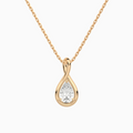 Lab Grown Diamond Pear Solitaire Twist Pendant Necklace