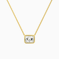 Product Video for Bezel Solitaire Radiant Lab Grown Diamond Necklace In 18K Yellow Gold