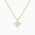 Product Video for Princess Solitaire Lab Grown Diamond Pendant Necklace In 14K Yellow Gold