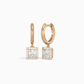 Princess Halo Drop Huggie Hoop Earrings
