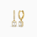 Emerald Luxe Drop Huggie Hoop Earrings