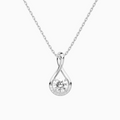 Lab Grown Diamond Round Accented Twist Pendant Necklace
