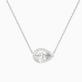 Product Video for Pear Halo Lab Grown Diamond Necklace In 18K White Gold