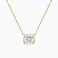 Product Video for Radiant Halo Lab Grown Diamond Necklace In 14K Rose Gold