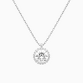 Product Video for Round Halo Lab Grown Diamond Pendant Necklace In 18K White Gold