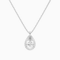 Product Video for Pear Halo Lab Grown Diamond Pendant Necklace In Platinum