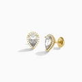 Pear Halo Diamond Stud Earrings