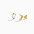 Pear Solitaire 3-Prong Diamond Stud Earrings