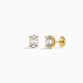 Oval Solitaire 4-Prong Diamond Stud Earrings