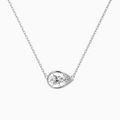 Product Video for Bezel Solitaire Pear Lab Grown Diamond Necklace In 18K White Gold