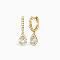 Pear Luxe Drop Huggie Hoop Earrings