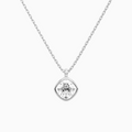 Product Video for Bezel Solitaire Cushion Lab Grown Diamond Pendant Necklace In Platinum