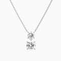 Product Video for Duo Drop Round Lab Grown Diamond Necklace In Platinum