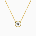 Product Video for Bezel Solitaire Round Lab Grown Diamond Necklace In 18K Yellow Gold