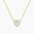 Product Video for Heart Halo Lab Grown Diamond Necklace In 18K Yellow Gold