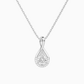 Lab Grown Diamond Pear Accented Twist Pendant Necklace