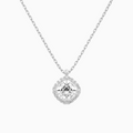 Product Video for Cushion Halo Lab Grown Diamond Pendant Necklace In 18K White Gold