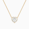 Product Video for Heart Halo Lab Grown Diamond Necklace In 14K Rose Gold