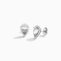 Pear Halo Diamond Stud Earrings